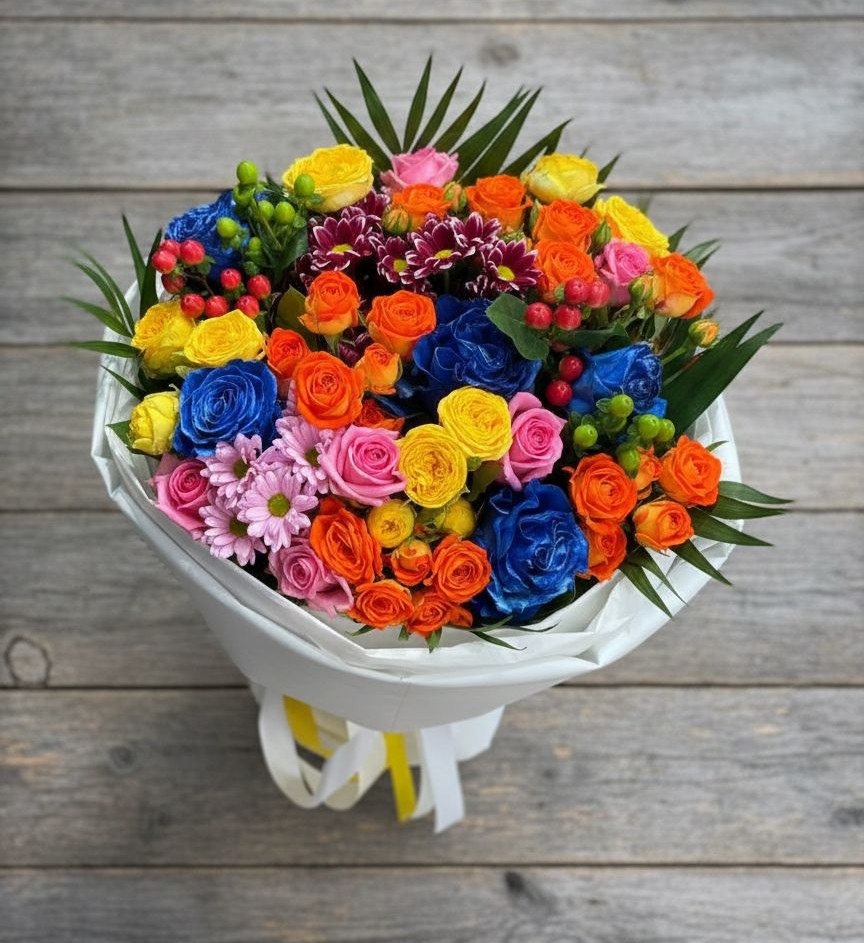 Букет цветов из: Розы и Хризантемы в Красногородске