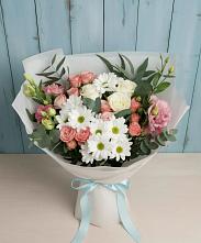 Букет цветов из:  Розы, Лизиантусы и Хризантемы #REPLACE_PRED# Красногородске