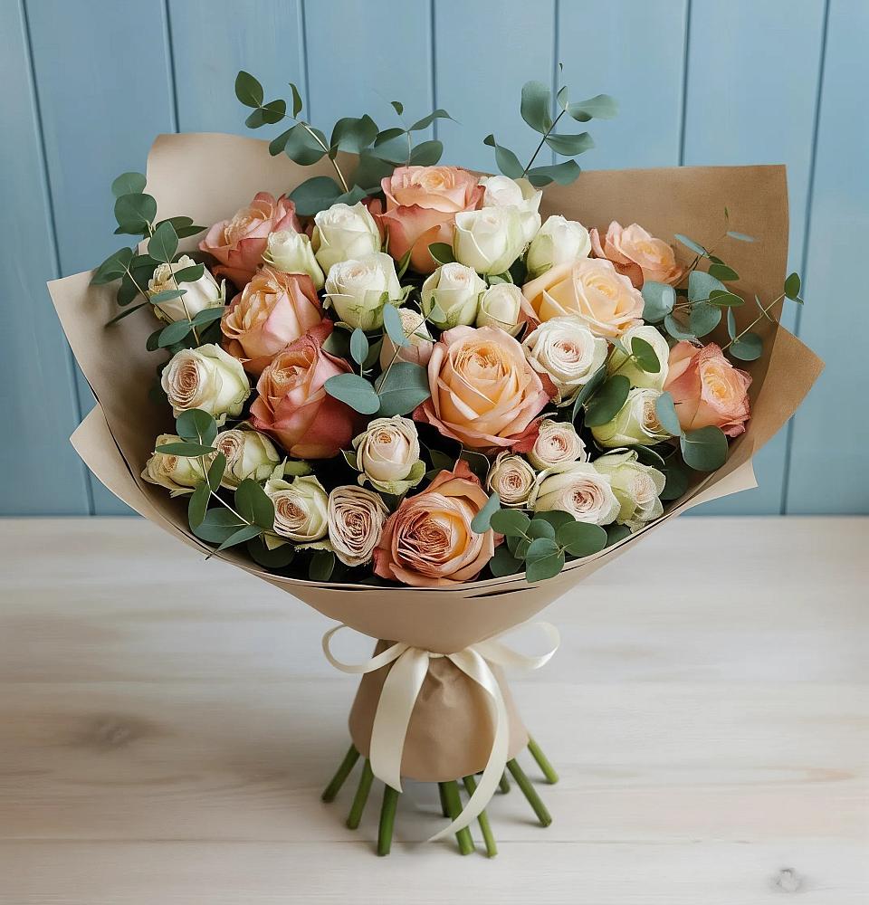 Букет цветов из: Альстромерии и Розы в Красногородске