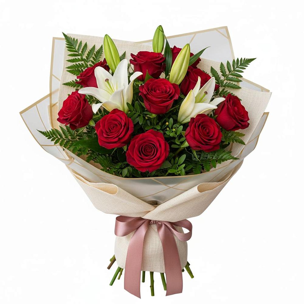 Букет цветов из: Лилии и Розы в Красногородске