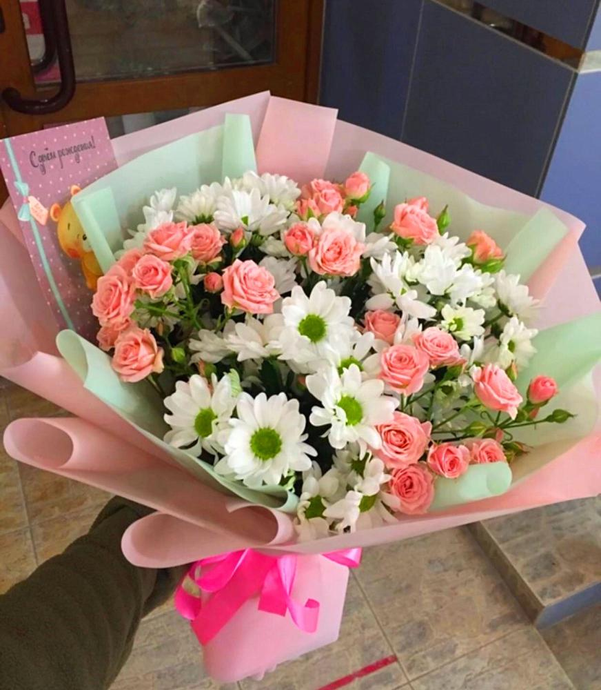 Букет цветов из: Розы и Хризантемы в Красногородске