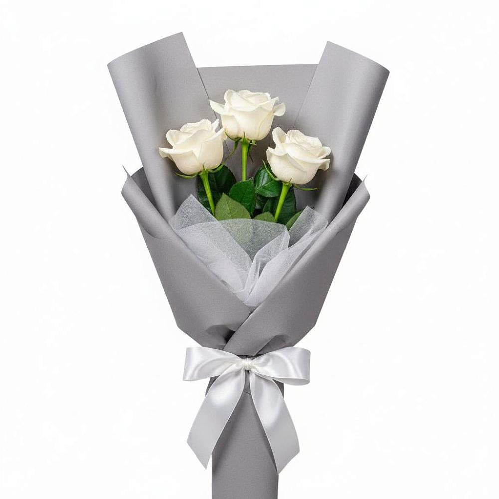 Букет 3 белые розы в Красногородске
