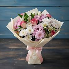 Букет цветов из:  Хризантемы, Альстромерии и Розы в Красногородске