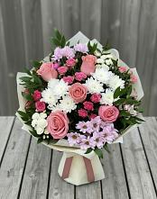 Букет цветов из:  Альстромерии, Гвоздики, Розы и Хризантемы #REPLACE_PRED# Красногородске