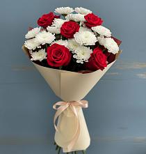 Букет цветов из:  Розы и Хризантемы в Красногородске