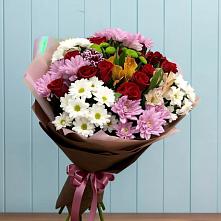 Букет цветов из:  Розы, Хризантемы и Альстромерии в Красногородске