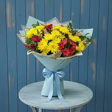 Букет цветов из:  Альстромерии и Хризантемы в Красногородске
